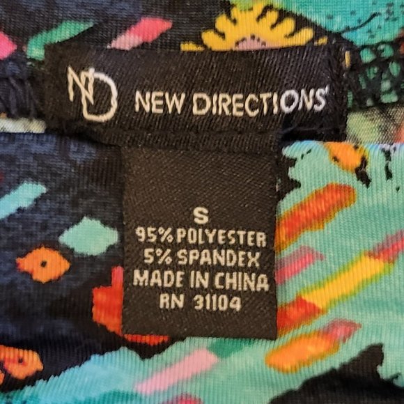 New Directions silky colorful goucho wide leg palazzo pants w/pockets sz: S - Picture 3 of 5